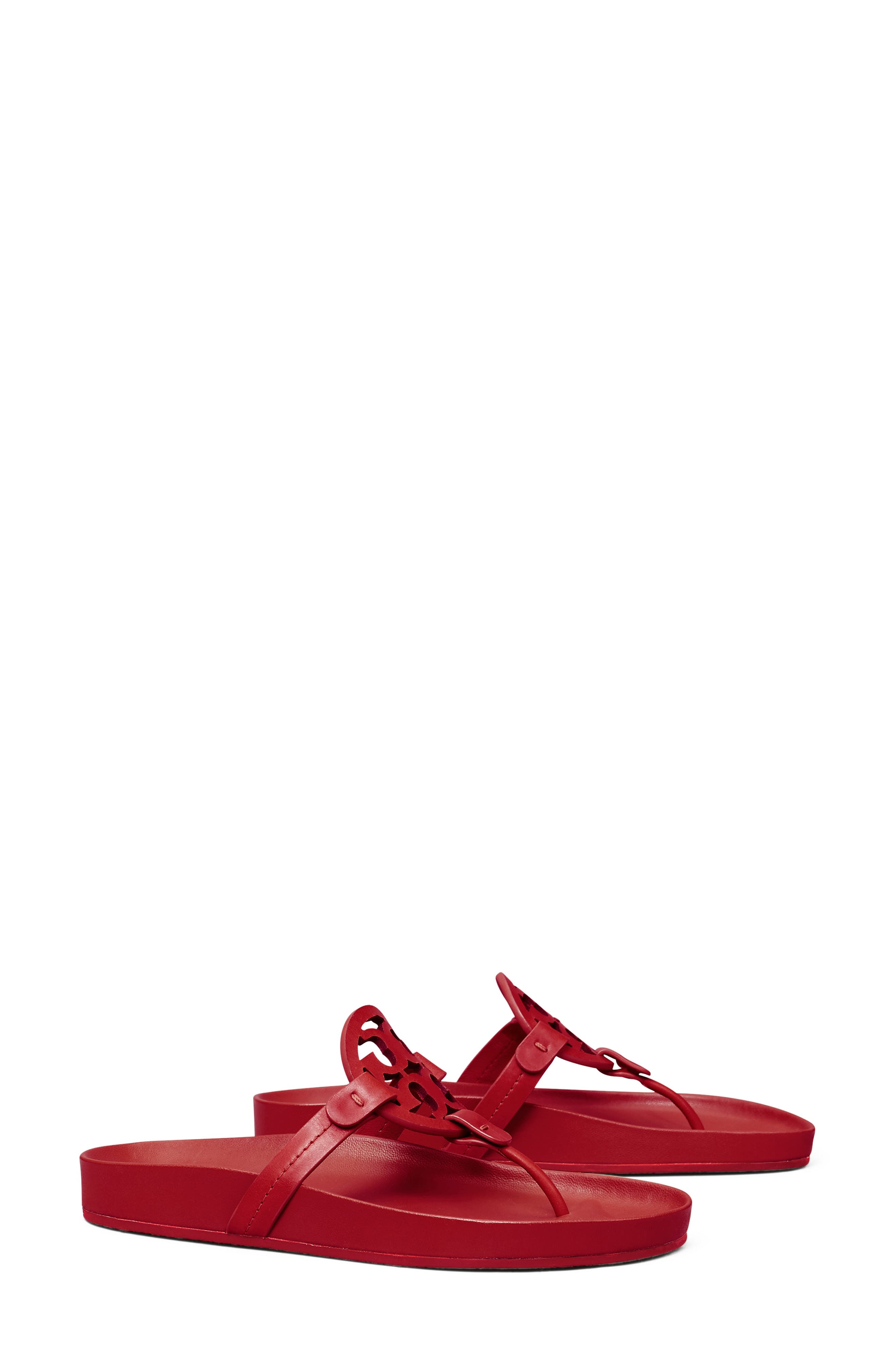 5.5 M US Toddler, Red 【Dream Studio】Girls Genuine Leather Solid Flower Sandals 